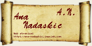 Ana Nadaškić vizit kartica